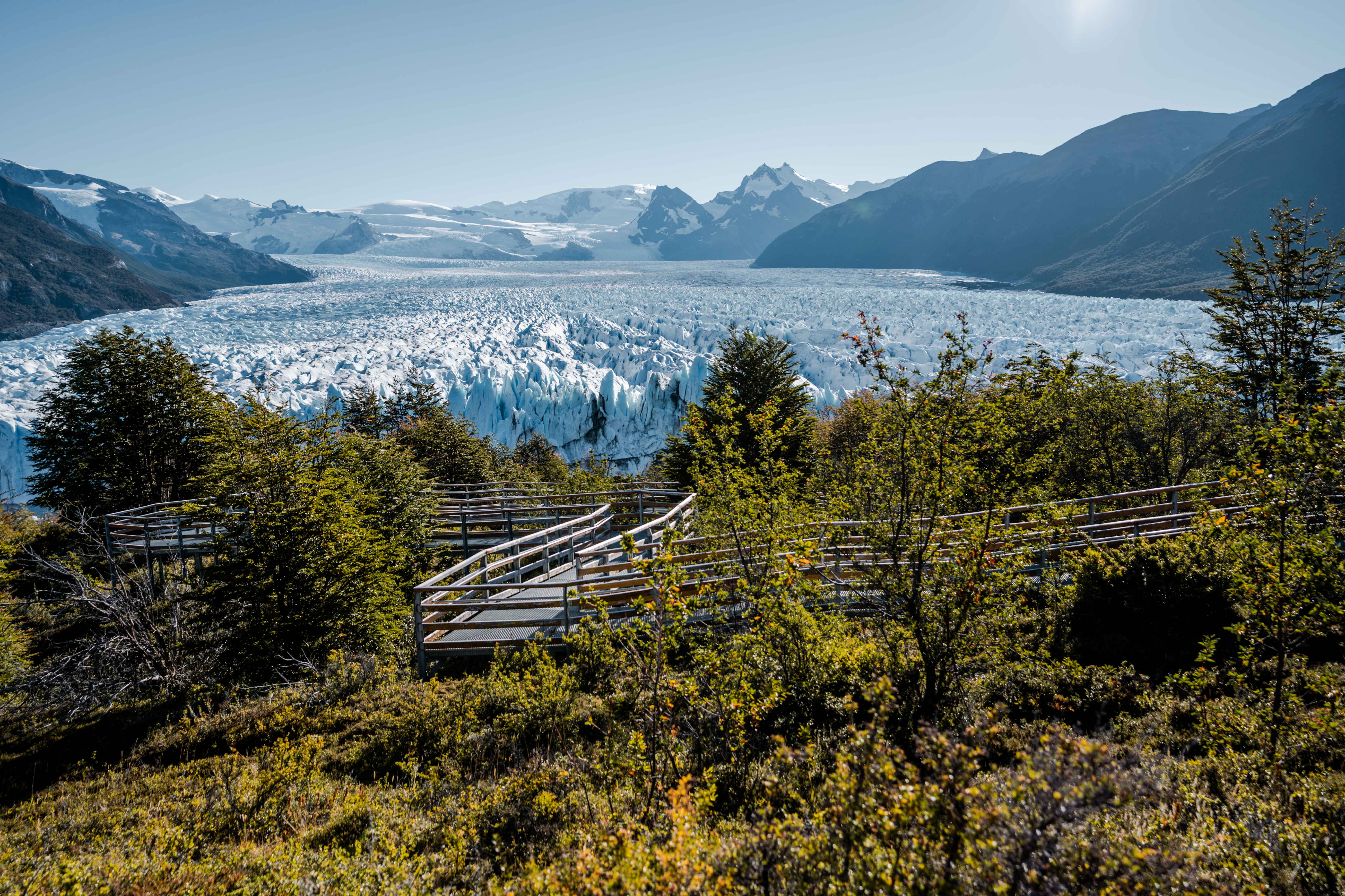Pasarelas del glaciar Perito Moreno en El Calafate, Argentina.